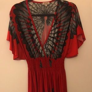 Ladies red maxi dress size Large
